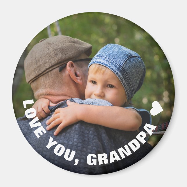 Father's Day Love You Grandpa Photo Magnet (Front)