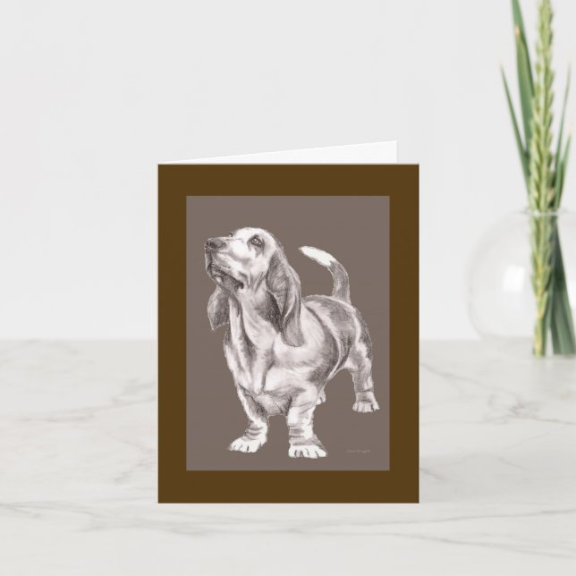 Father's Day loveable Bassett hound Card (Front)