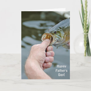 Father's Day-man holding largemouth bass Card