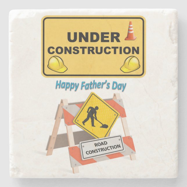 Father's Day Marble Stone Coaster (Front)