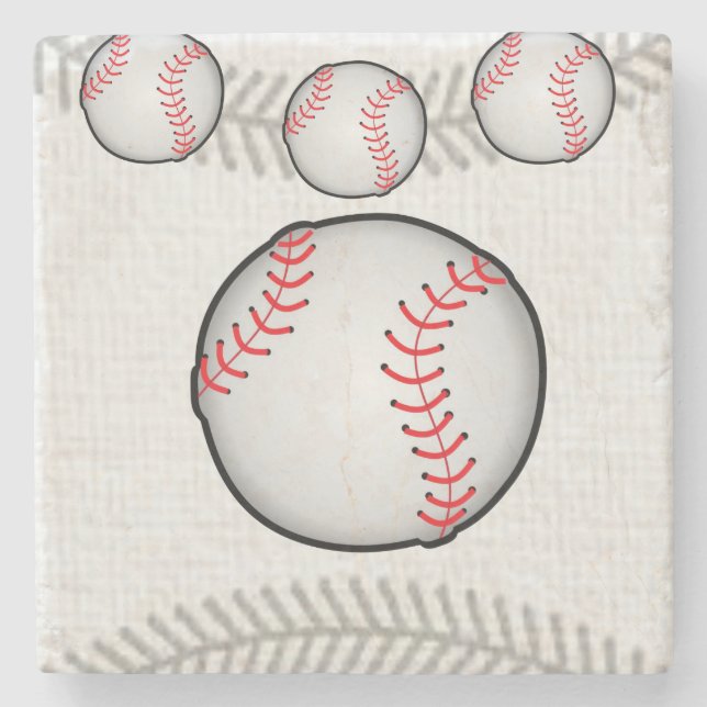 Father's Day Marble Stone Coaster Baseball (Front)