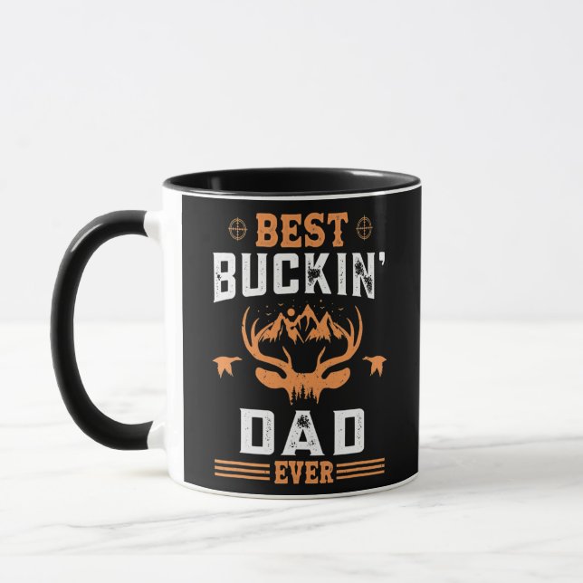 Father's Day Mens Best Buckin Dad Ever Deer Mug (Left)