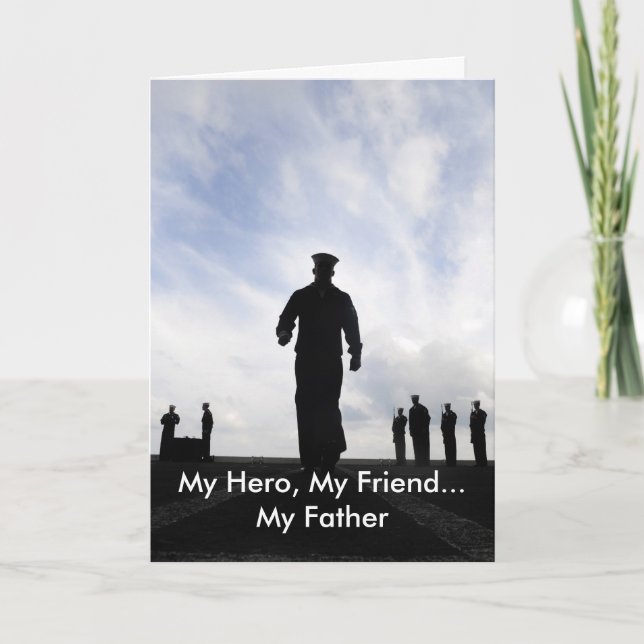Father's Day Military Navy Sailor Greeting Card (Front)