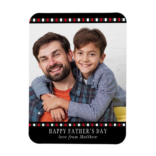 Father's Day Modern Custom Personalised Photo Magnet (Vertical)