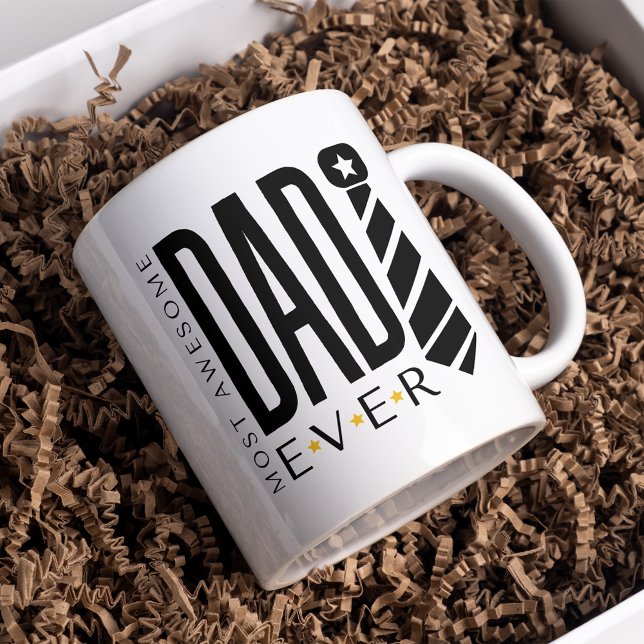Father's Day Most Awesome Dad Ever Tie Typography  Coffee Mug (Creator Uploaded)