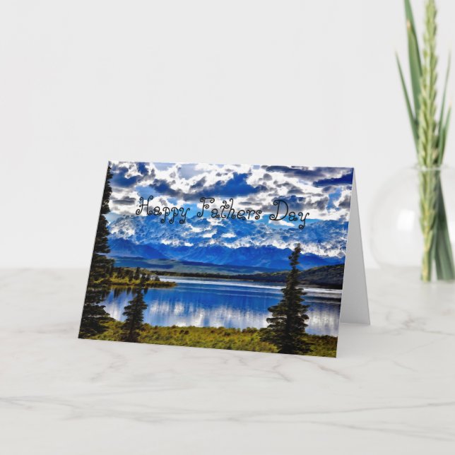 Fathers Day Mountain Lake Card (Front)