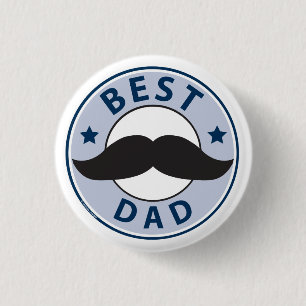 Father's Day Moustache Best Dad 3 Cm Round Badge