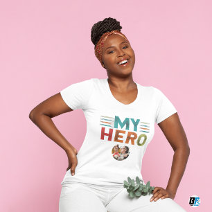 Father's Day   My Hero    Photo With Dad  T-Shirt