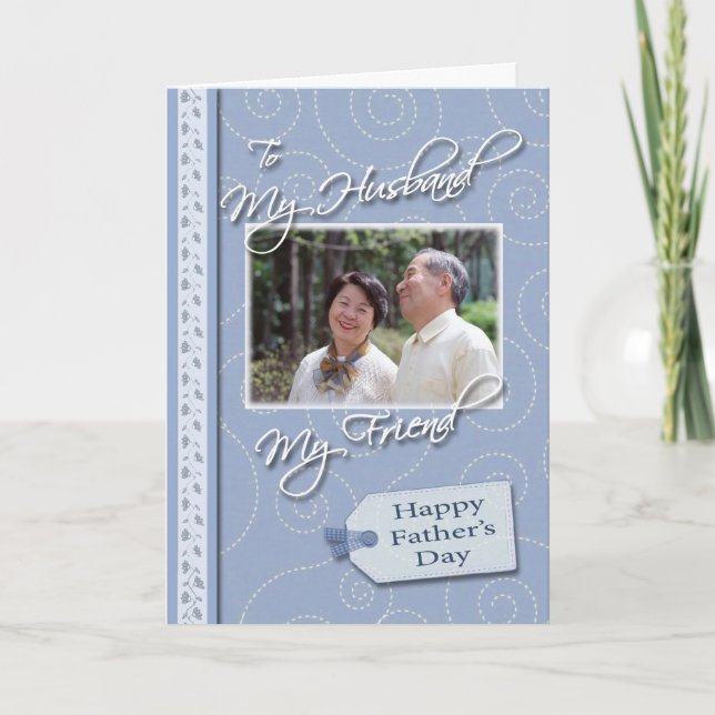Father's Day, My Husband - Photo card template (Front)