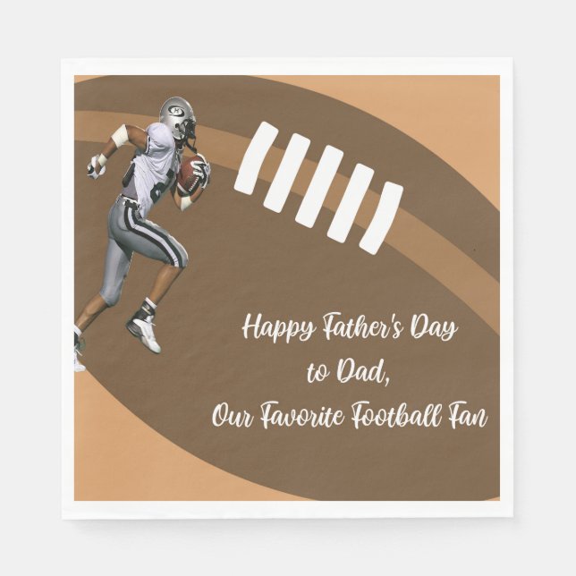 Fathers Day Napkins with Football & Player (Front)
