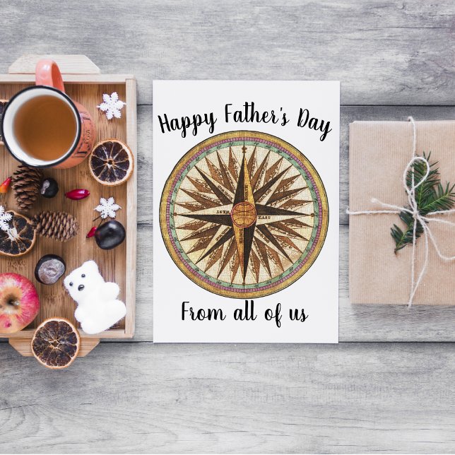 Father's Day Nautical Compass Navigator Sailing Postcard (Creator Uploaded)