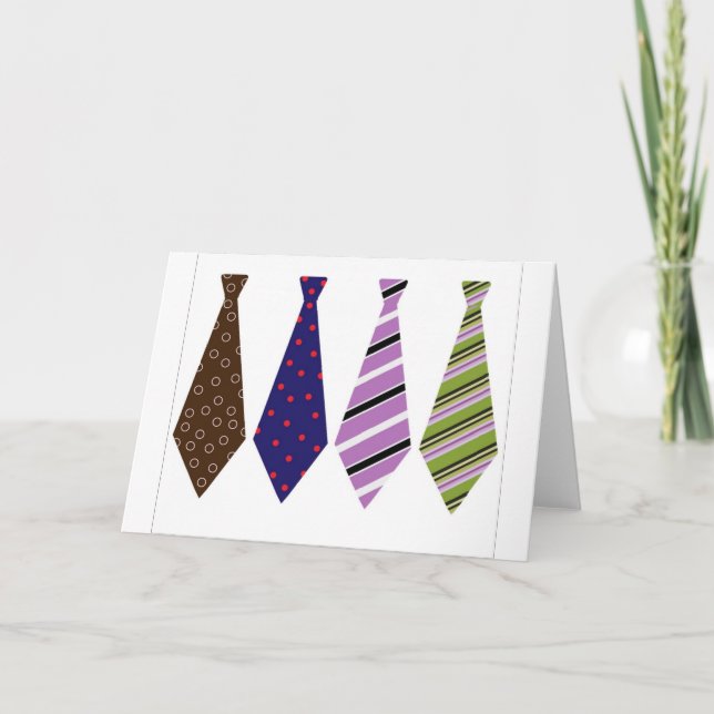 Father's Day Neck Ties Mod Stylish Classy Card (Front)