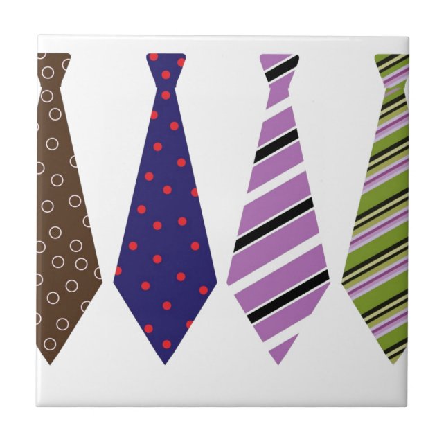 Father's Day Neck Ties Mod Stylish Classy Tile (Front)