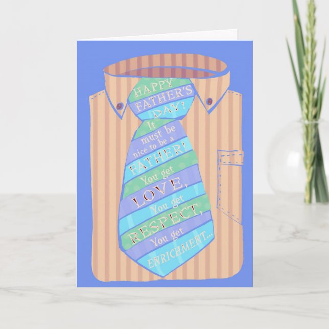Father's Day necktie message customisable card (Front)