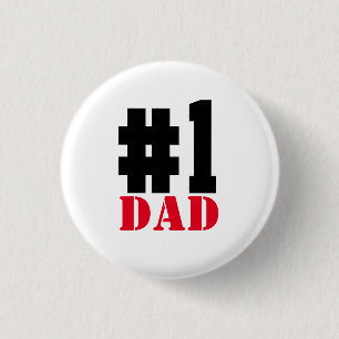 Father's Day Number 1 Dad 3 Cm Round Badge