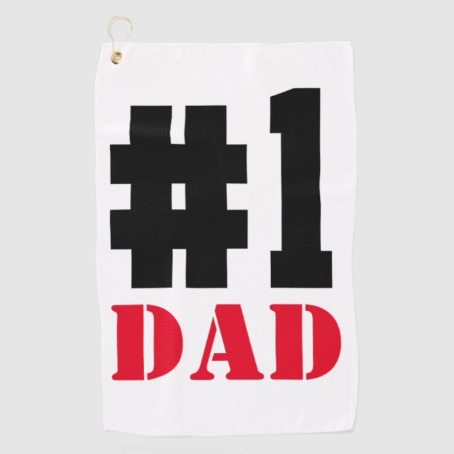 Father's Day Number 1 Dad Golf Towel (Front)