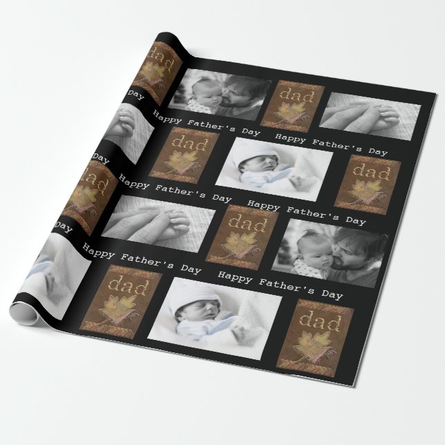 Father's Day or Birthday Dad 3/Photo Wrapping Paper (Unrolled)