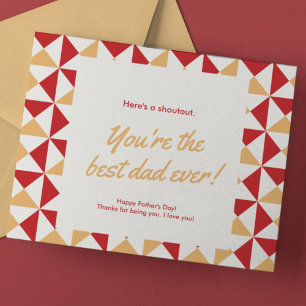Father's Day Orange And Red Geometric Holiday Postcard