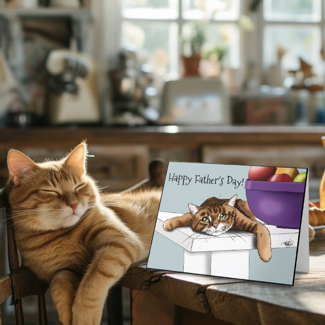  Father's Day Orange Tabby Cat Thank You Card (Creator Uploaded)