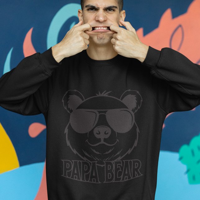 Father's Day | PaPa Bear | Black ON Black Modern Sweatshirt (Creator Uploaded)