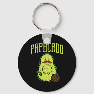 Fathers Day Papacado Papa Avocado Funny Vegan Guac Key Ring