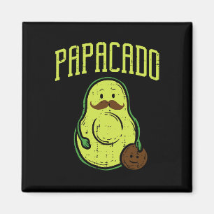 Fathers Day Papacado Papa Avocado Funny Vegan Guac Magnet