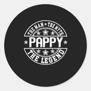 Father's Day Pappy The Man The Myth The Legend Classic Round Sticker
