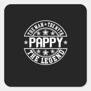 Father's Day Pappy The Man The Myth The Legend Square Sticker