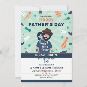 Father's Day Party Flyer Template