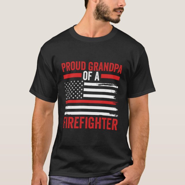 Father'S Day Patriotic Papa Proud Grandpa Of A Fir T-Shirt (Front)