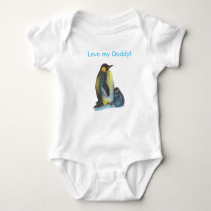 Father's Day Penguins drawing Baby   Bodysuit