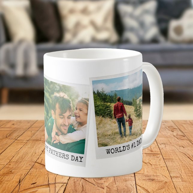 Fathers Day Personalised 3 Photo Collage Coffee Mug (Creator Uploaded)