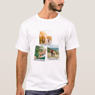 Fathers Day Personalised 3 Photo Collage T-Shirt
