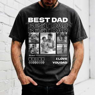 Father's day personalised Best Dad Ever photos T-Shirt