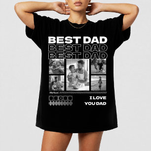 Father's day Personalised Best Dad Ever Photos T-Shirt