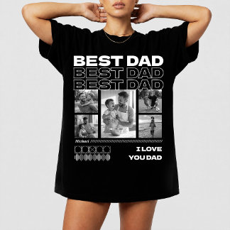 Father's day Personalised Best Dad Ever Photos T-Shirt