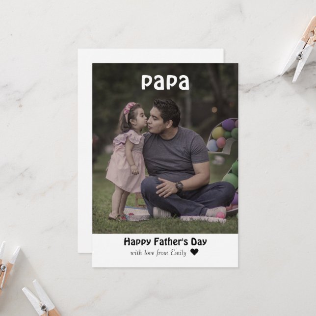 Father's day personalised card (Front/Back In Situ)