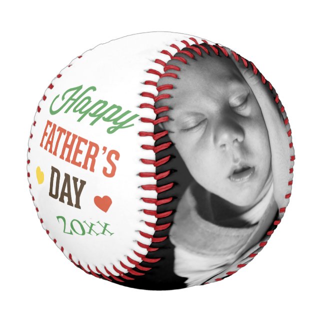 Fathers Day Personalised Colourful Baseball (Angled)