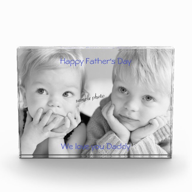 Father's Day, Personalised, Custom Photo Block (Front)