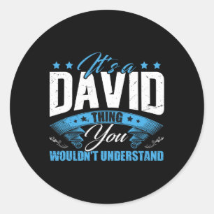 Fathers Day Personalised David Name Birthday Classic Round Sticker