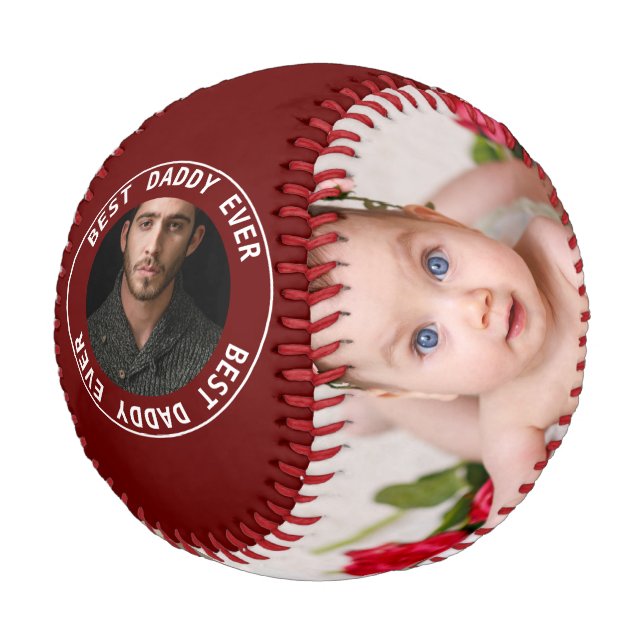 Fathers Day Personalised One Of A Kind Photo Baseball (Angled)