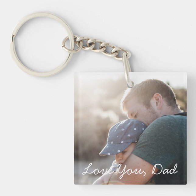 Fathers Day  Personalised Photo Key Chain (Front)
