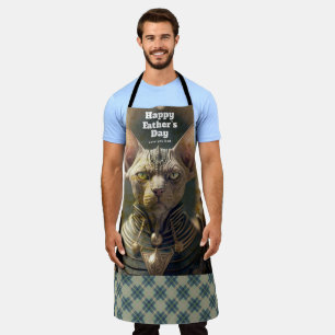 Father's Day Personalised Photo Viking Cat. Apron