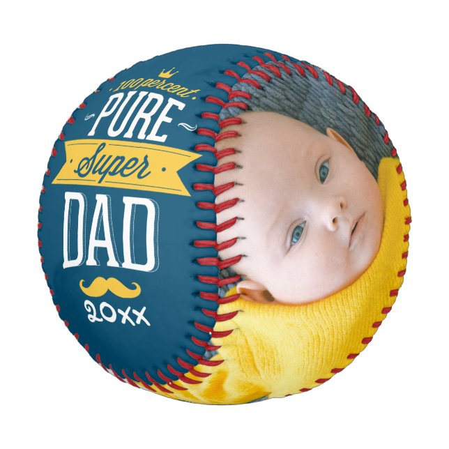 Fathers Day Personalised Pure Super Dad Baseball (Angled)