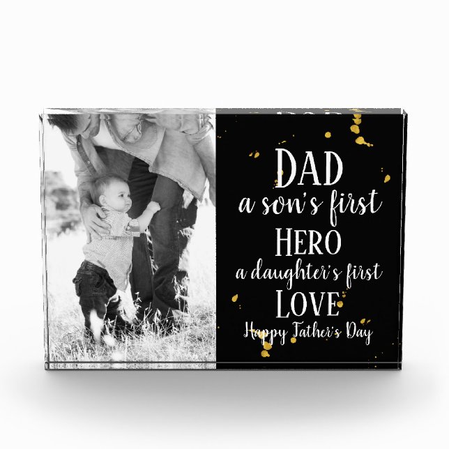 Father's Day Personalised Quote Photo Block (Front)