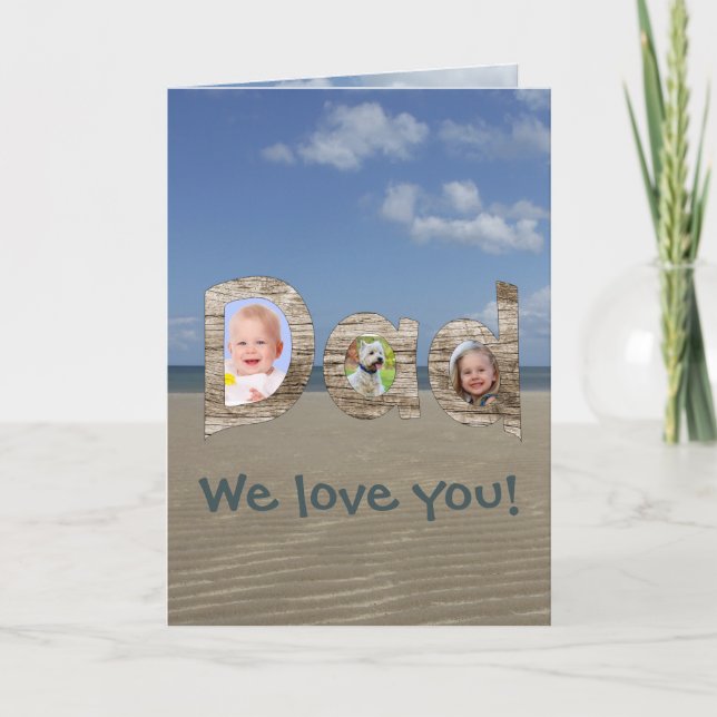 Father's Day Personalised Upload Your Photos Card (Front)