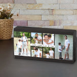 Father's Day Photo Collage 6 Photos and Year Wooden Box Sign<br><div class="desc">Father's Day photo wood block - or customise for any other occasion! The template is set up ready for you to add up to 6 photos, displayed as 2x vertical portrait and 4x square / instagram format. The design is lettered with Happy Father's Day ♦ Year .. and you are...</div>