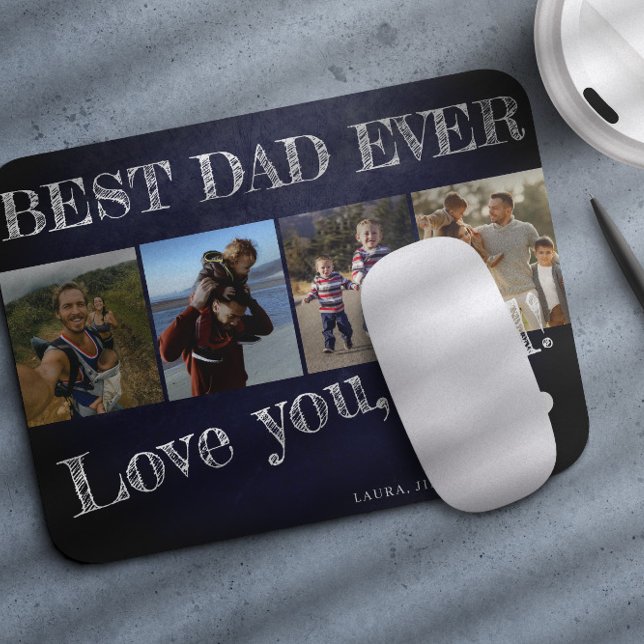 Fathers Day photo collage best dad ever custom Mouse Pad (Creator Uploaded)
