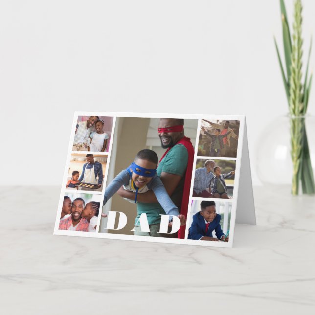 Father's Day Photo Collage Dad  Card (Front)