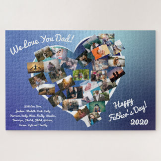 Father's Day Photo Collage Gift Custom Puzzle